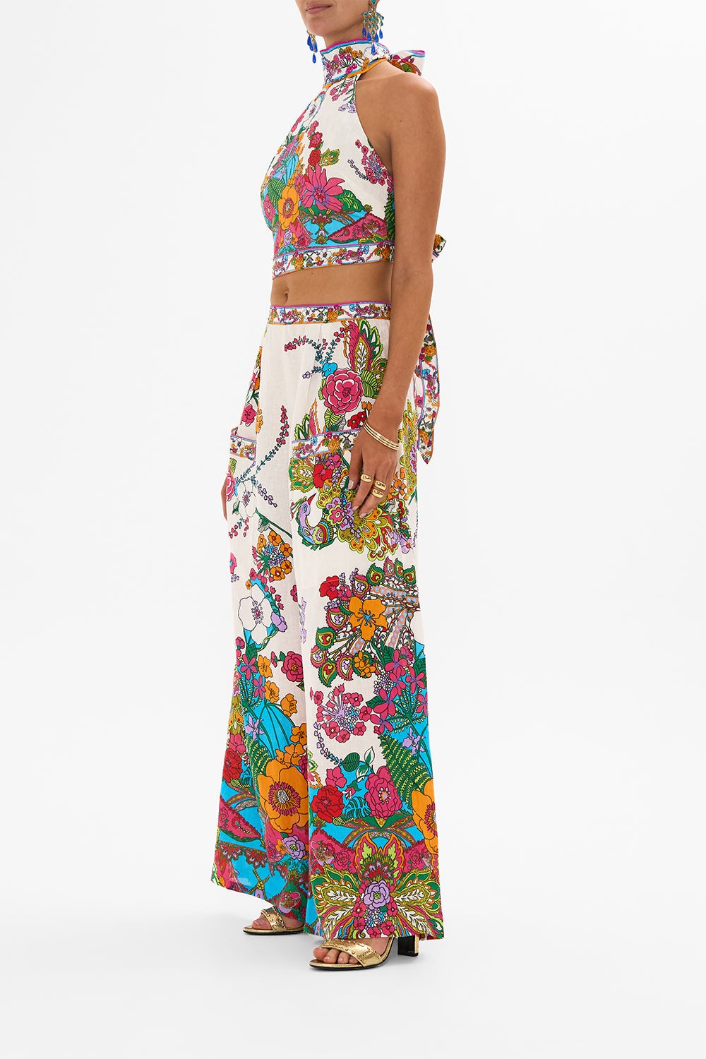 WIDE LEG TROUSER WITH FRONT POCKETS - 4