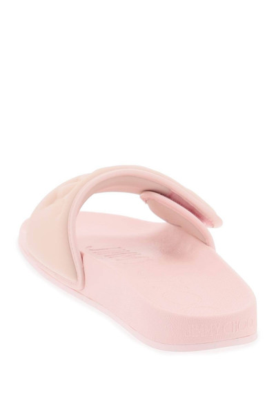 JIMMY CHOO FITZ SLIDES WITH LYCRA LOGOED BANG outlook
