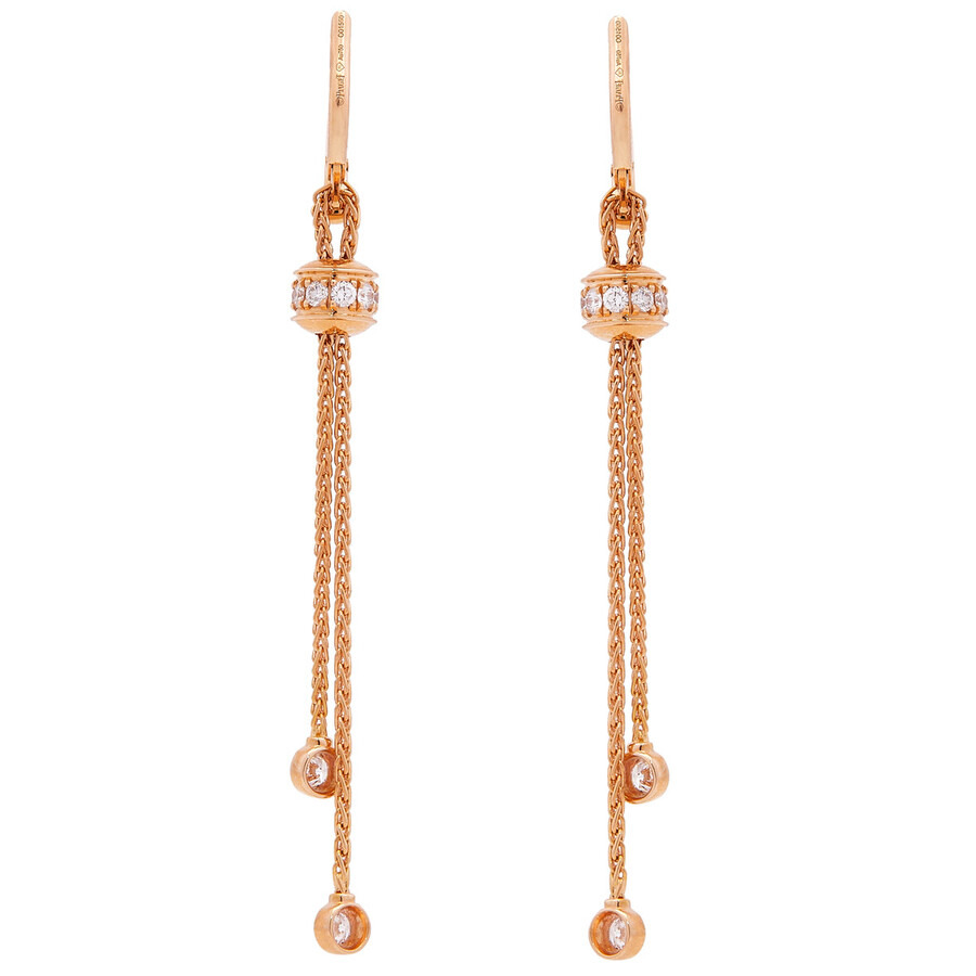 Piaget Possession 18k Rose Gold 0.97 CT Diamond Drop Earrings - 3
