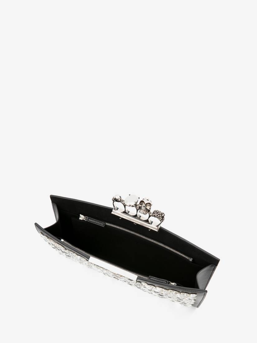 Women's Jewelled Flat Pouch in Black - 4