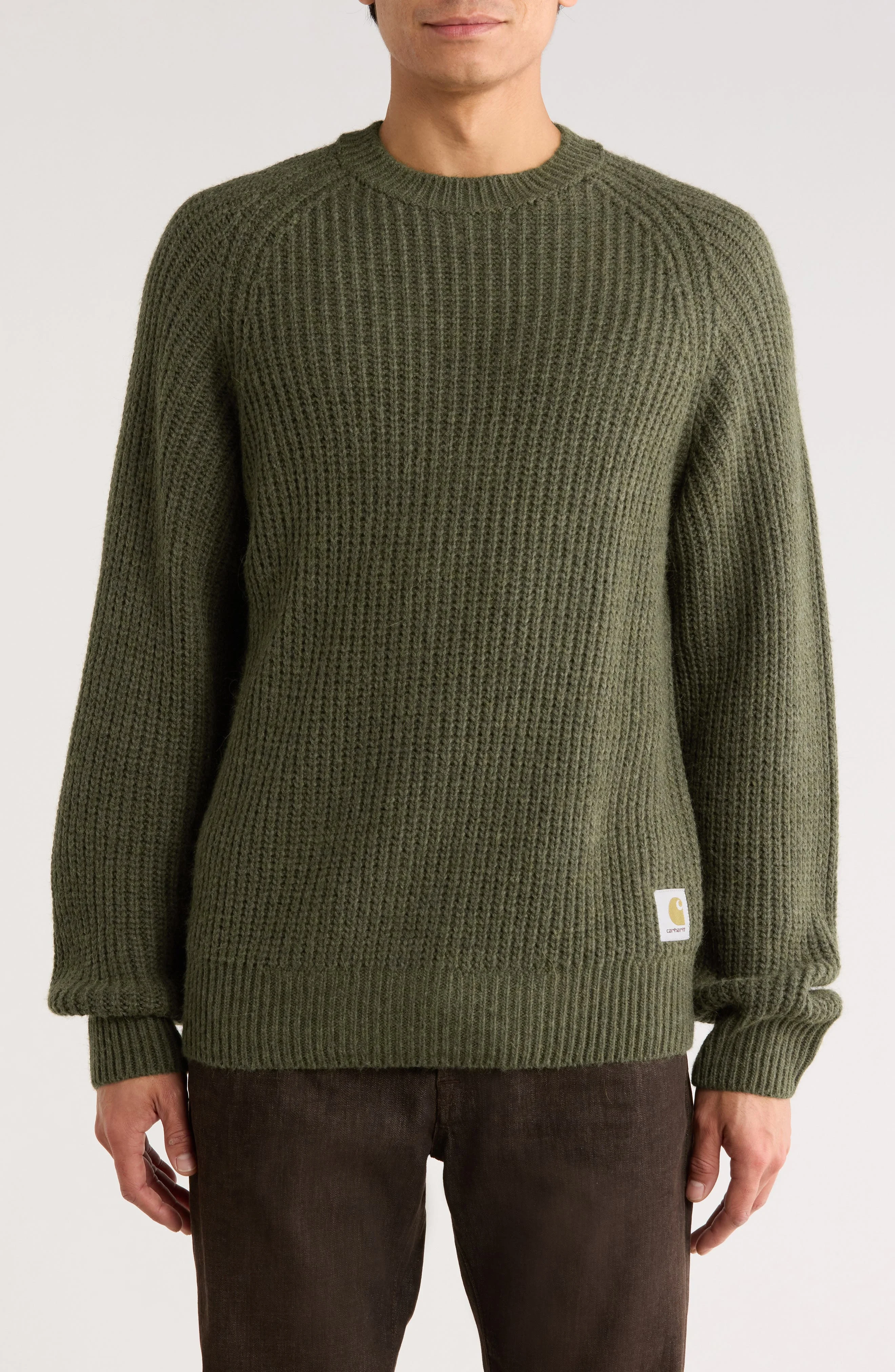 Carhartt Work In Progress Firth Oversize Ribbed Crewneck Sweater in Opuntia at Nordstrom - 1