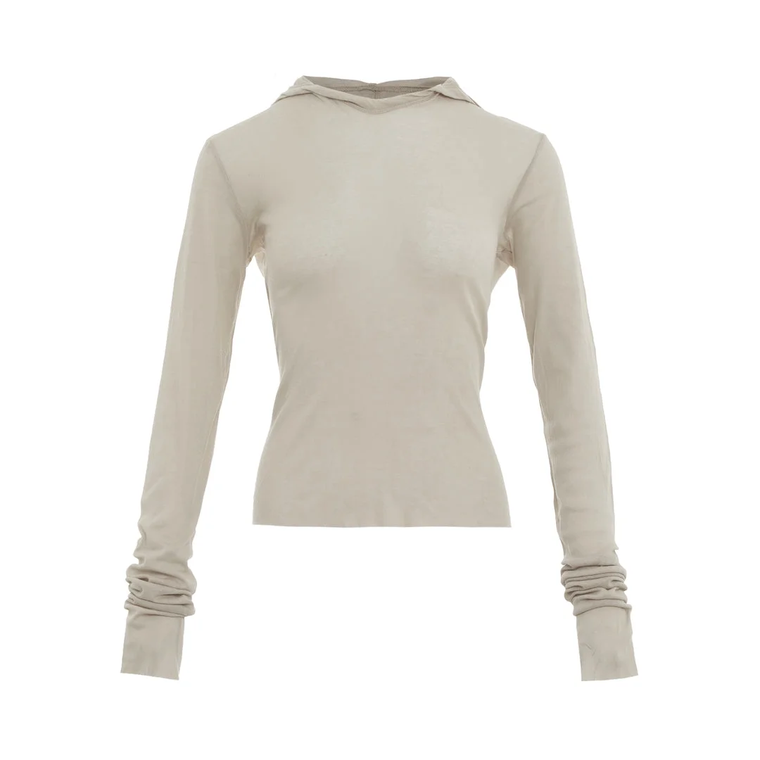 Cropped Hooded Long Sleeve Tee - 1