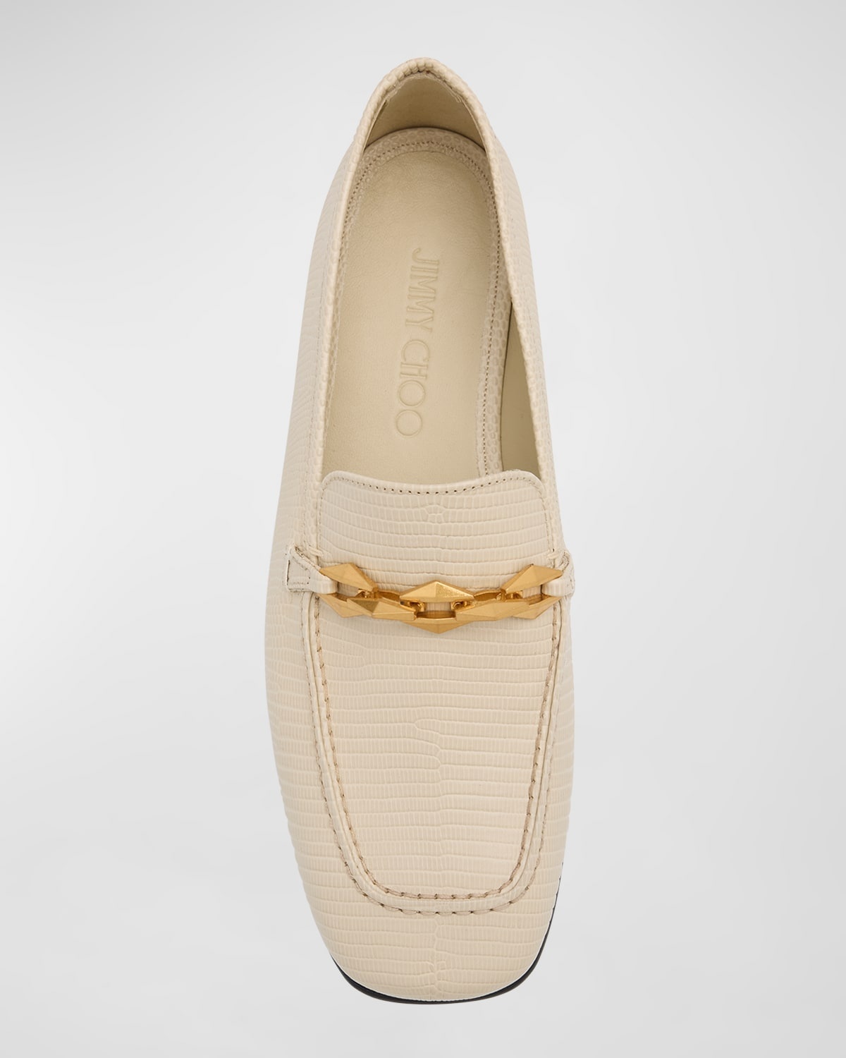 Diamond Tilda Embossed Chain Loafers - 4