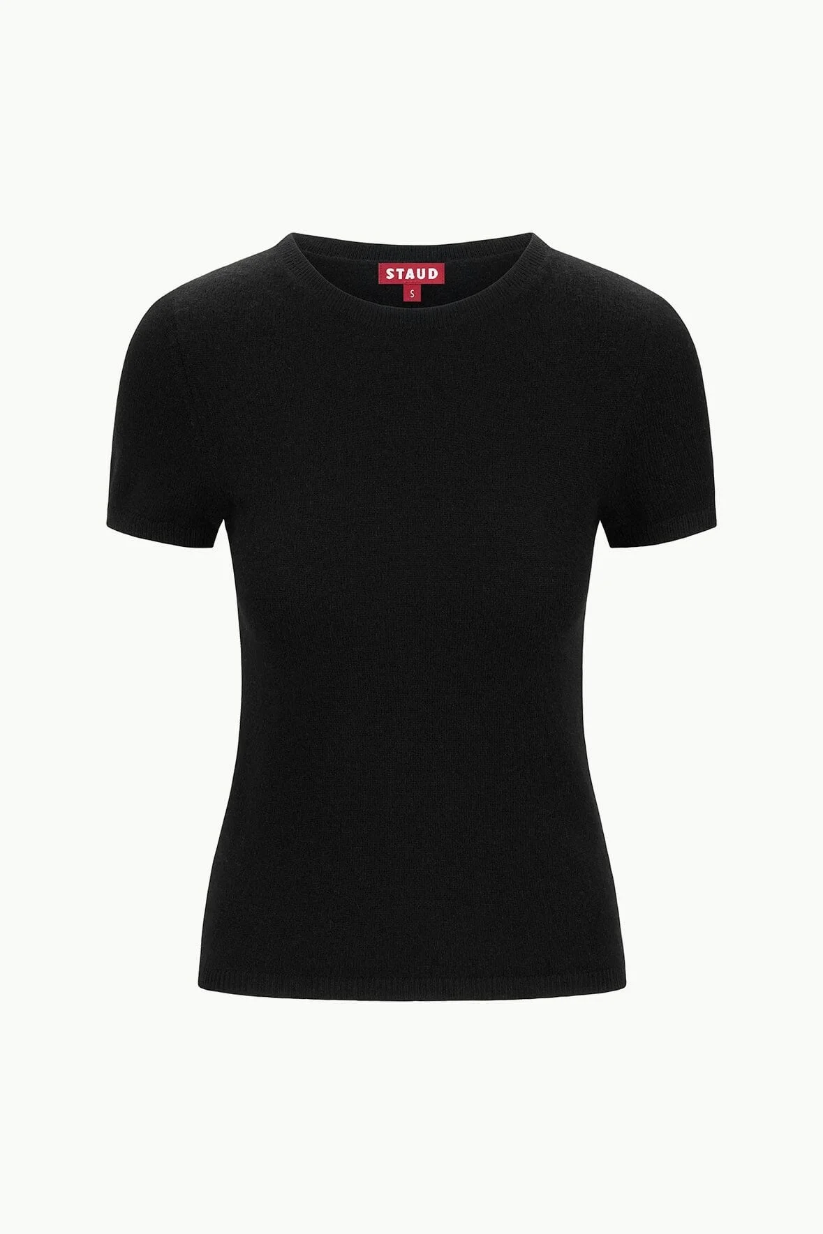 STAUD EASY CASHMERE TEE BLACK - 1
