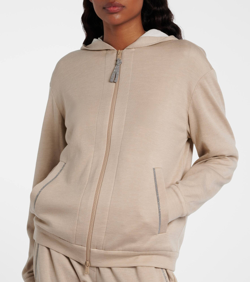 Monili cotton and silk-blend hoodie 3