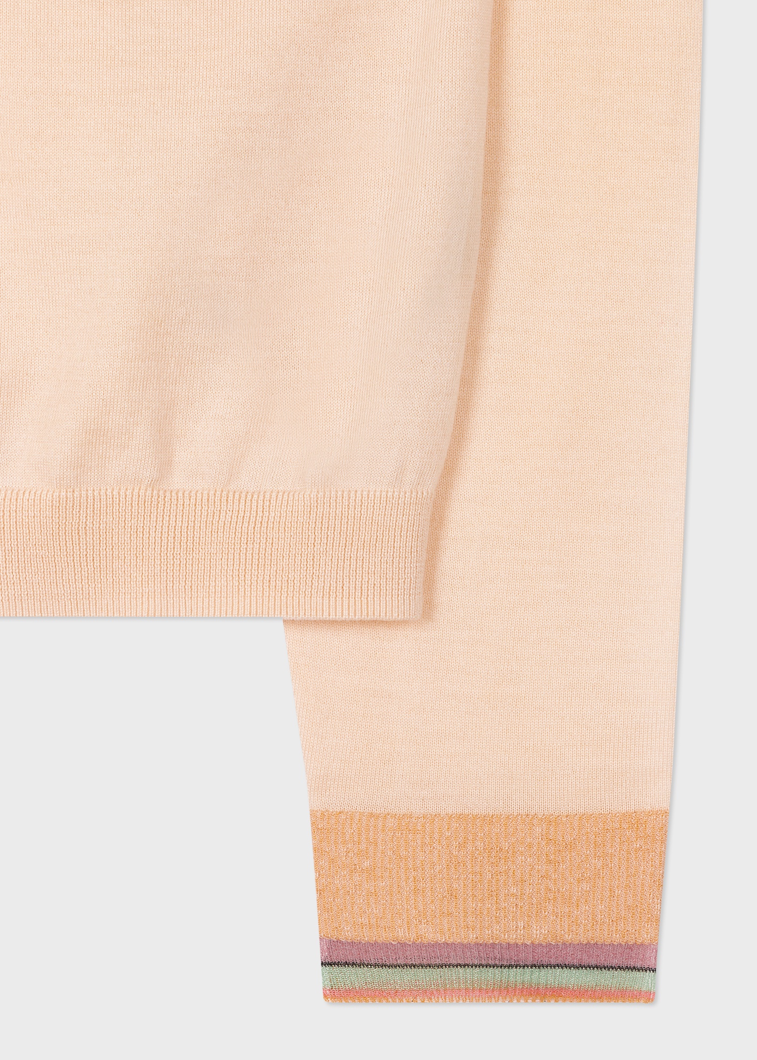 Women's Cream V-Neck Cardigan with Sheer Trims - 2