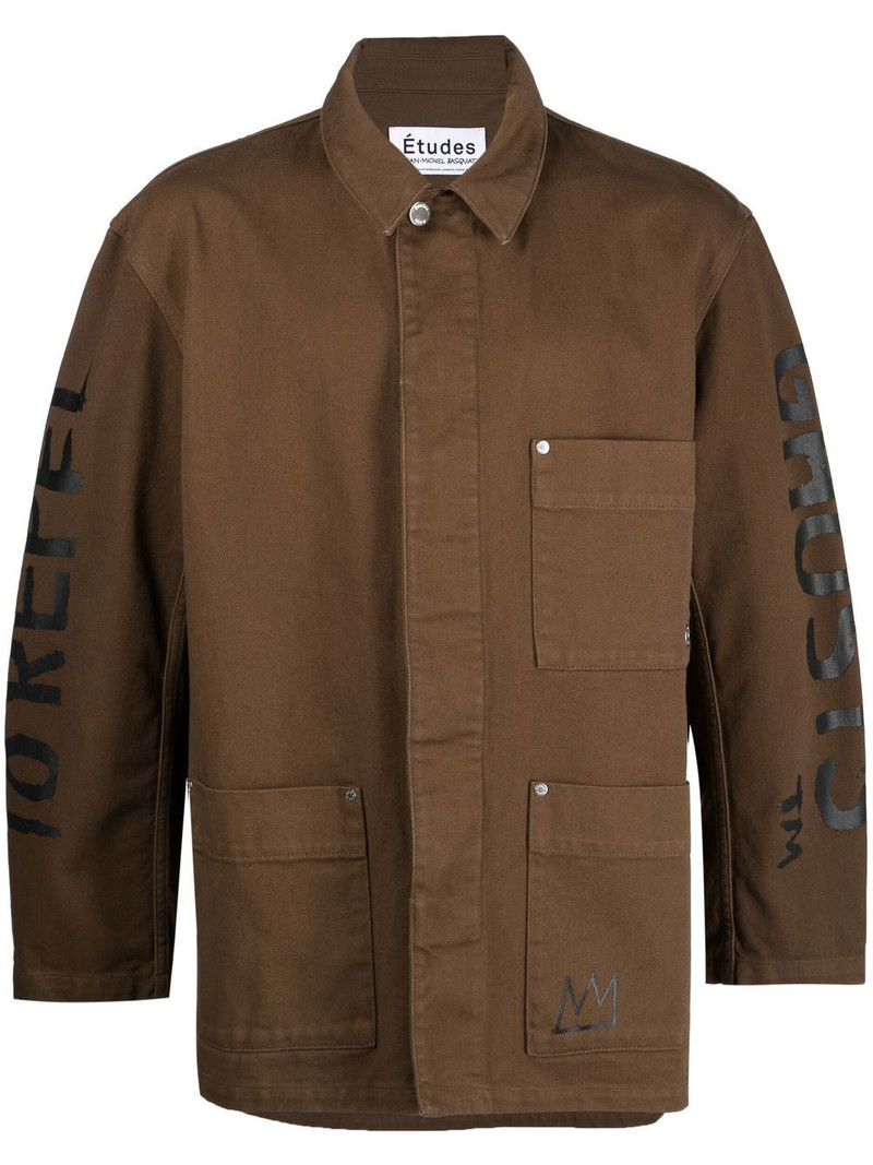 graphic-print denim jacket - 1
