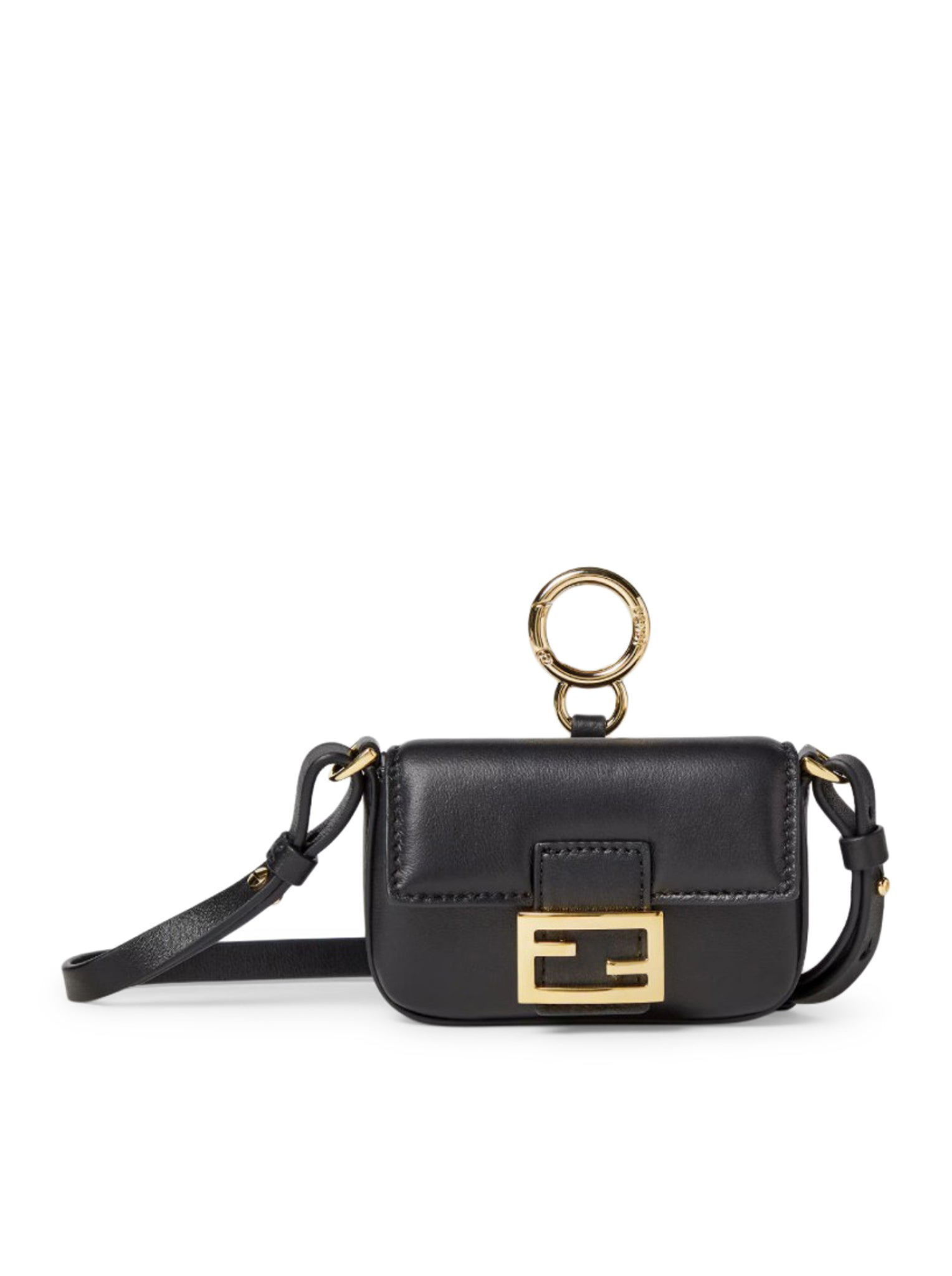 NANO BAGUETTE CHARM IN BLACK NAPPA - 1