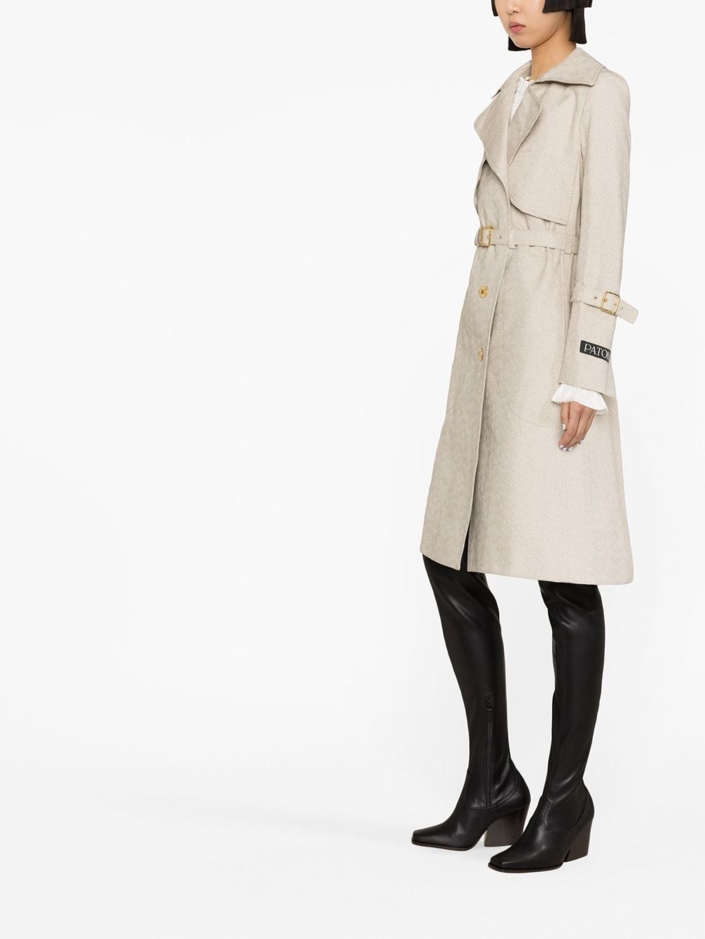 belted trench coat - 3