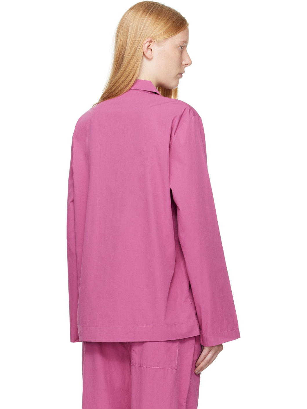 Purple Poplin Long-Sleeved Pyjama Shirt - 3