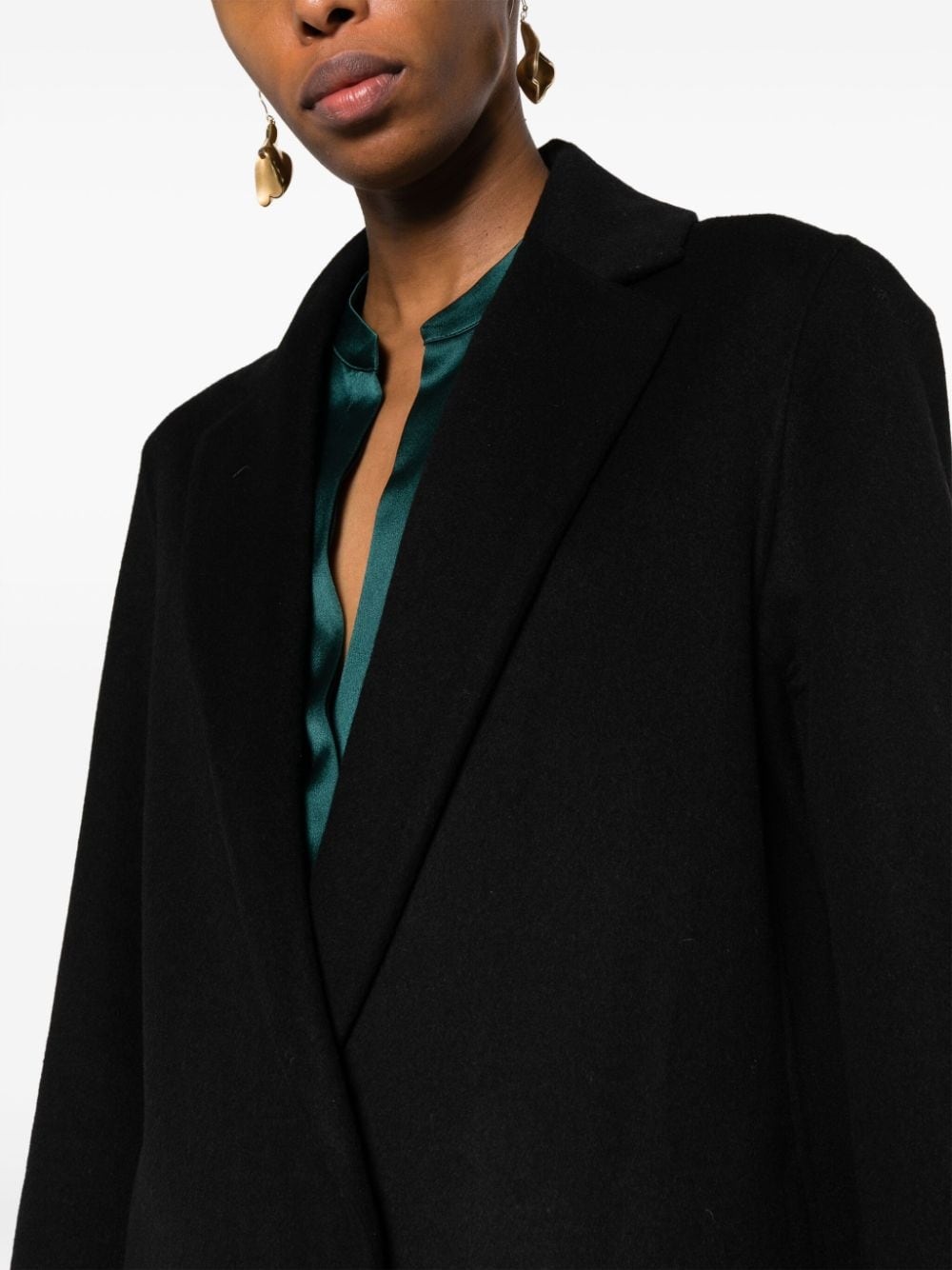 notched-lapel trench coat - 5
