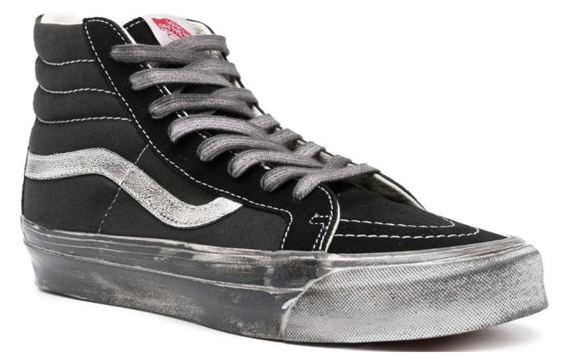 Vans (WMNS) Vans OG Sk8Hi LX 'Stressed  Black White' VN0A4BVBBA21 outlook