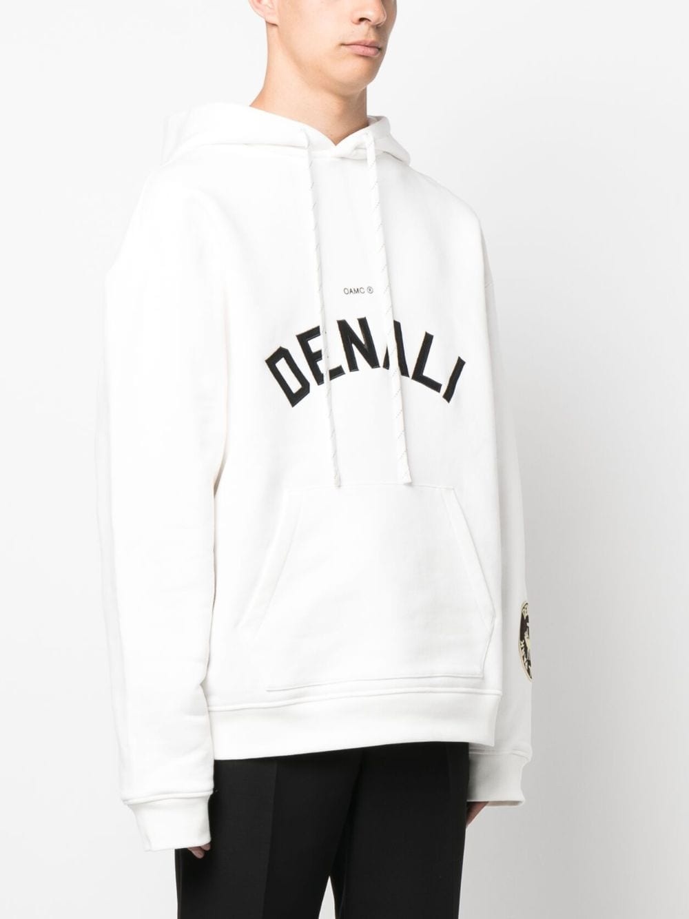 logo-embroidered drawstring hoodie - 3