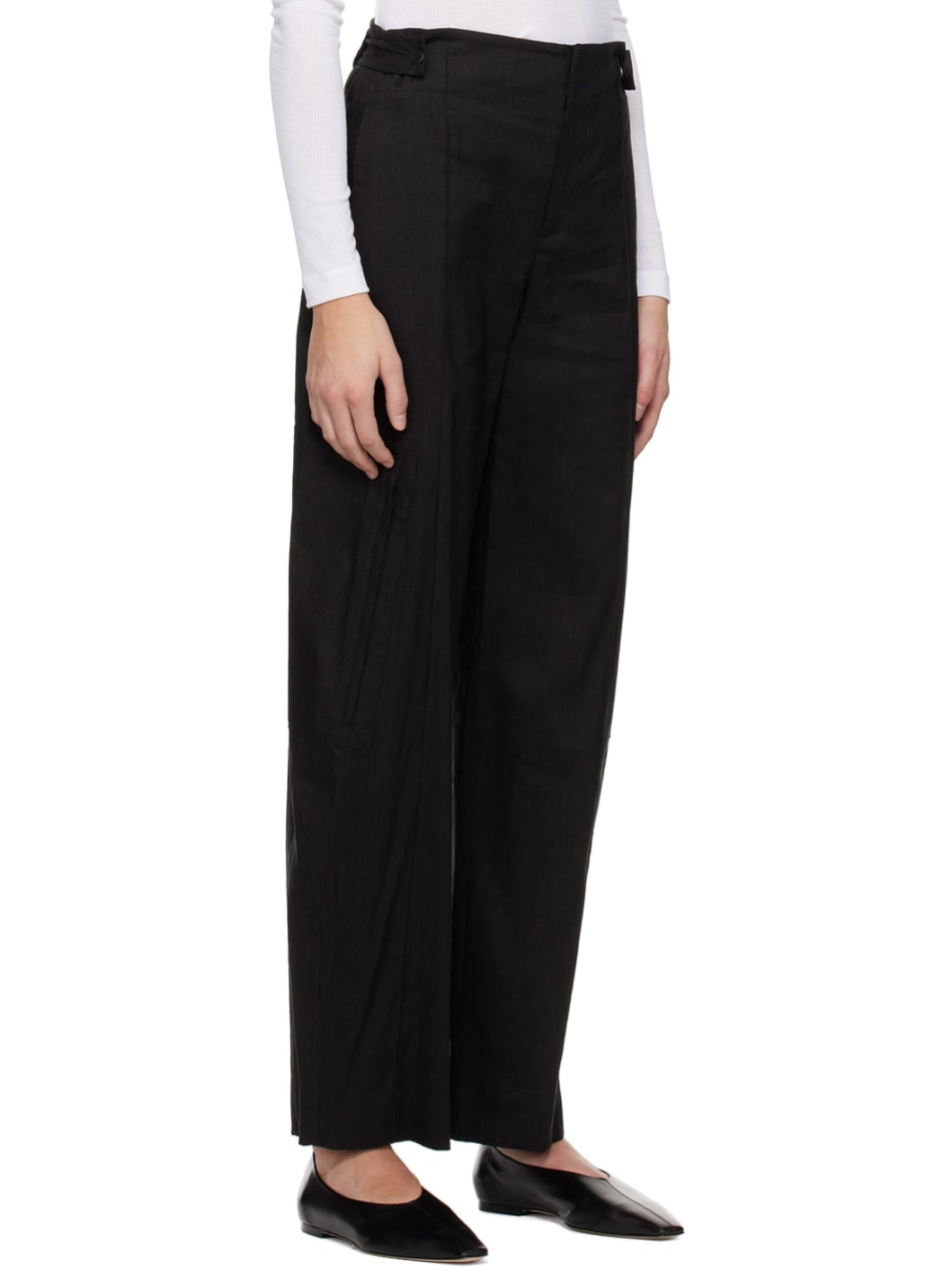 Black Tailored Utility Trousers - 2