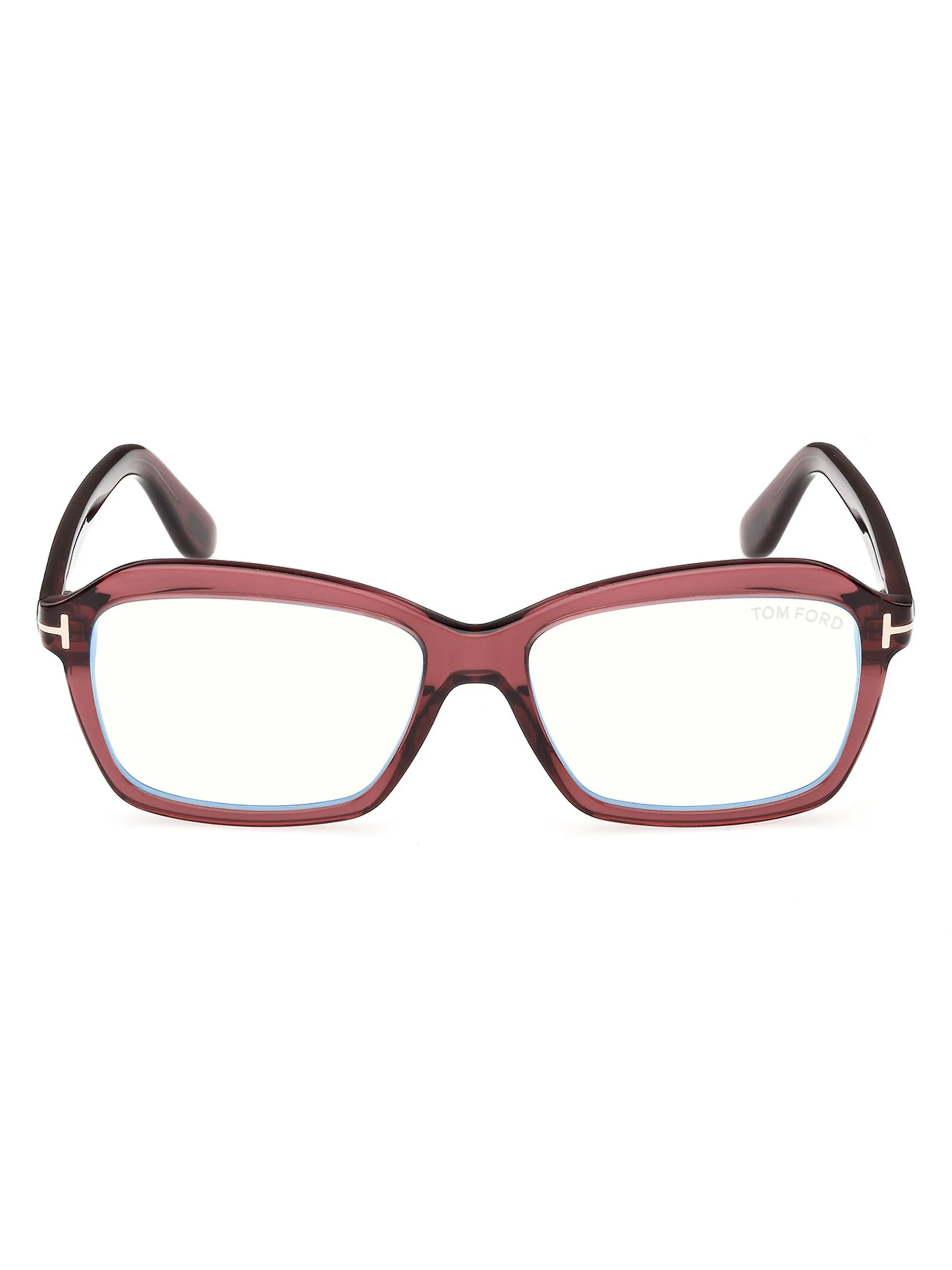 Women's 54MM Blue Block Rectangular Sunglasses - Bordeaux - 1