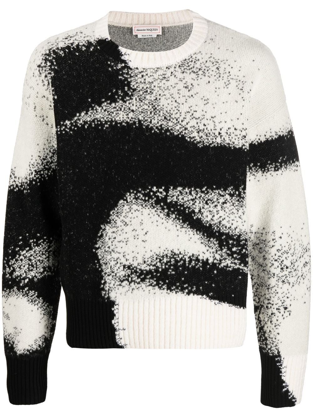 abstract-pattern crew-neck jumper - 1