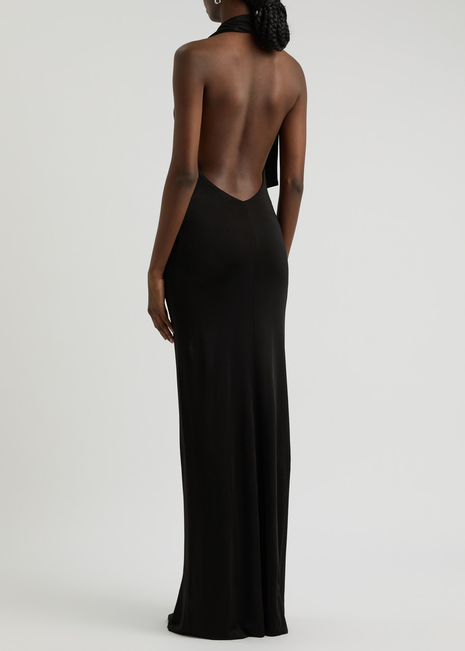 Khaite Roza Scarf-effect Satin-jersey Gown - 3
