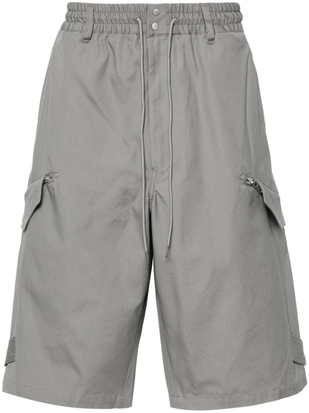 drawstring cotton cargo shorts - 1