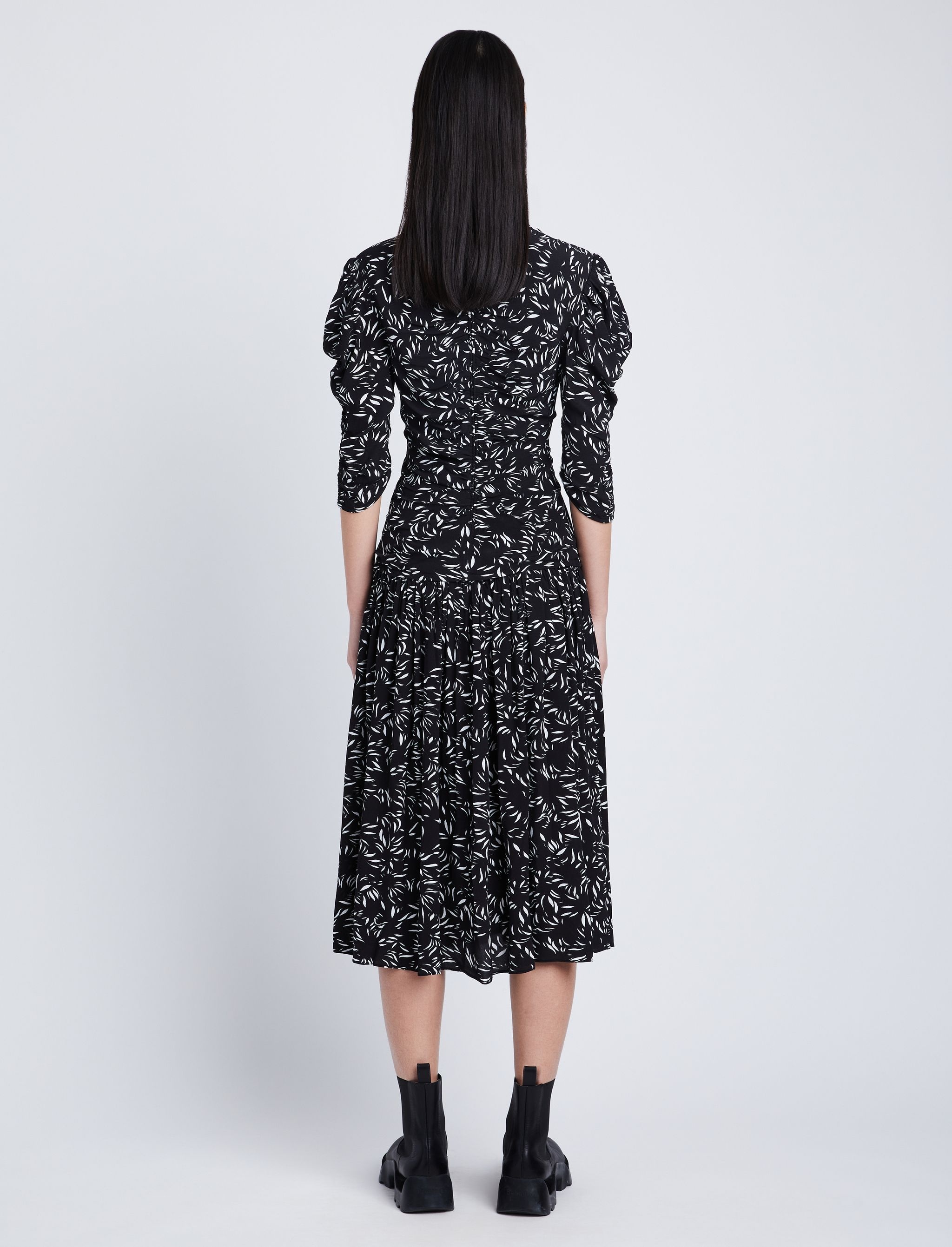 Printed Crepe De Chine Dress - 4