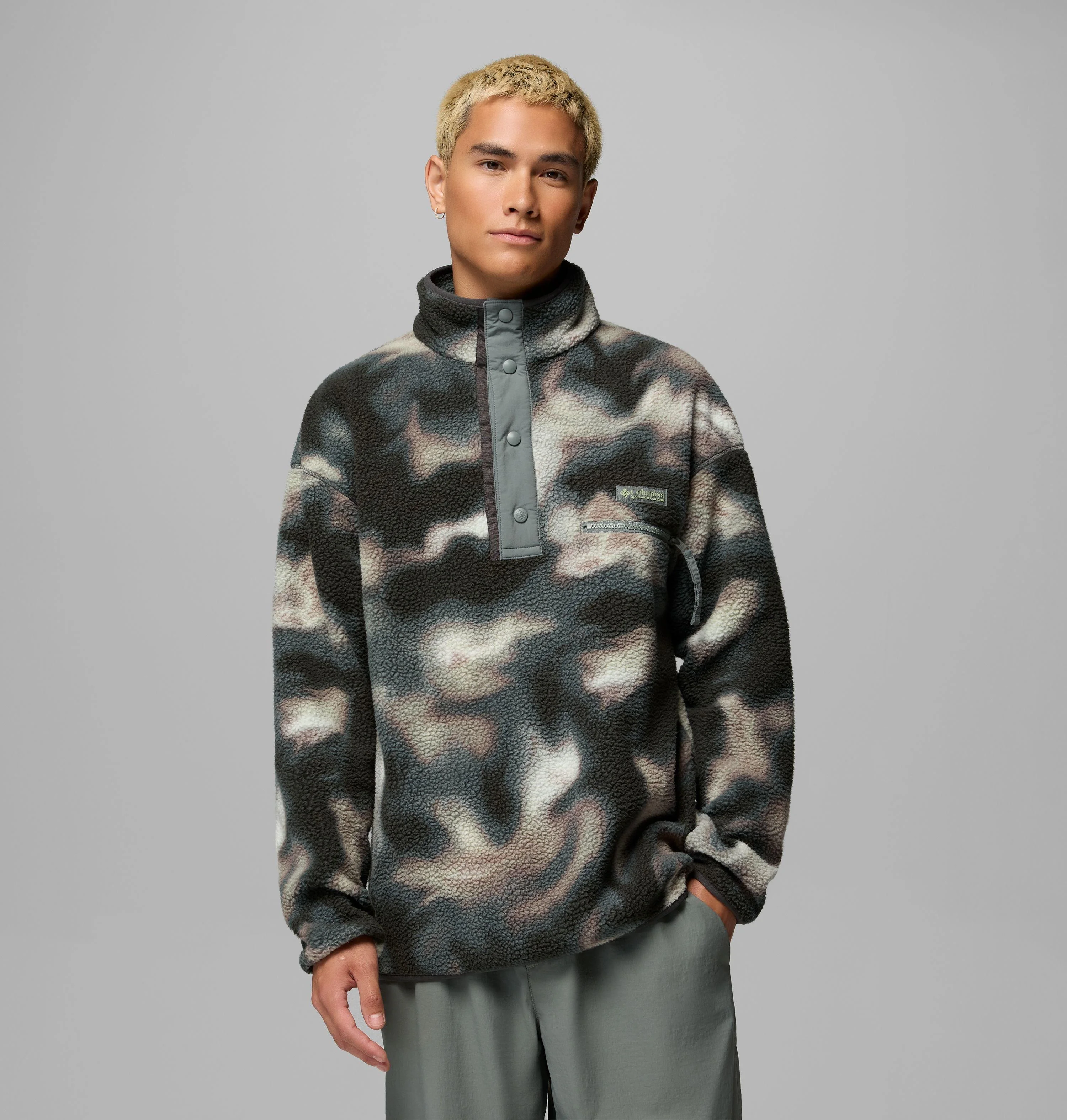 Men's Helvetia II Printed Half Snap Printed Fleece Pullover - 1