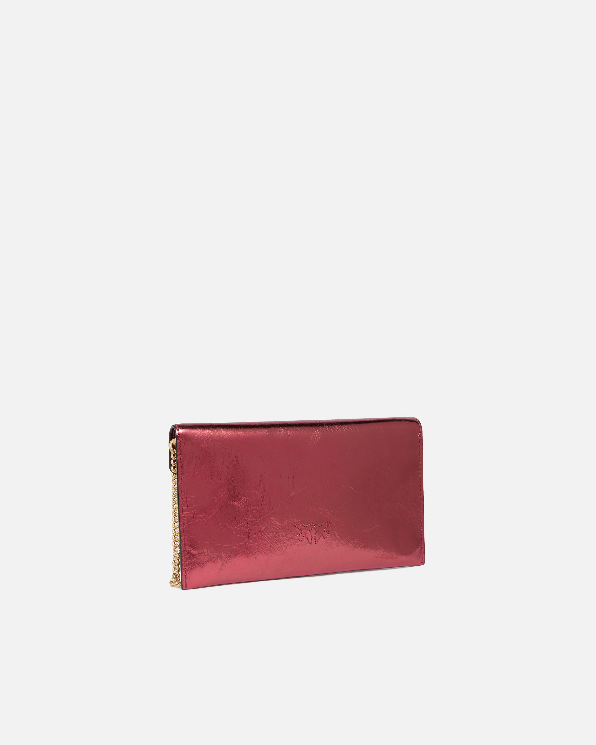 METALLIC LEATHER POUCH WITH LOVE BIRDS LOGO - 2