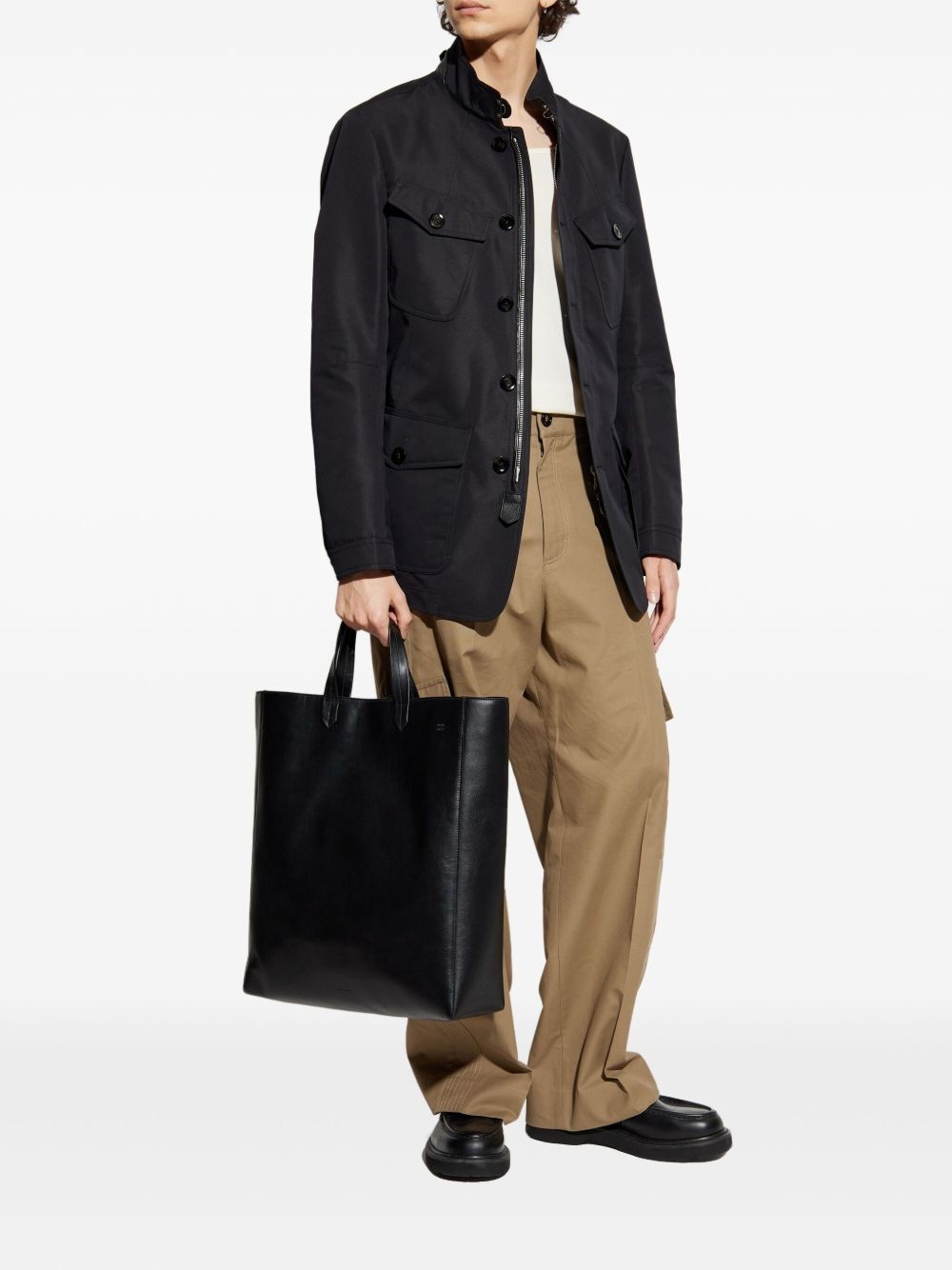 stand collar jacket - 2