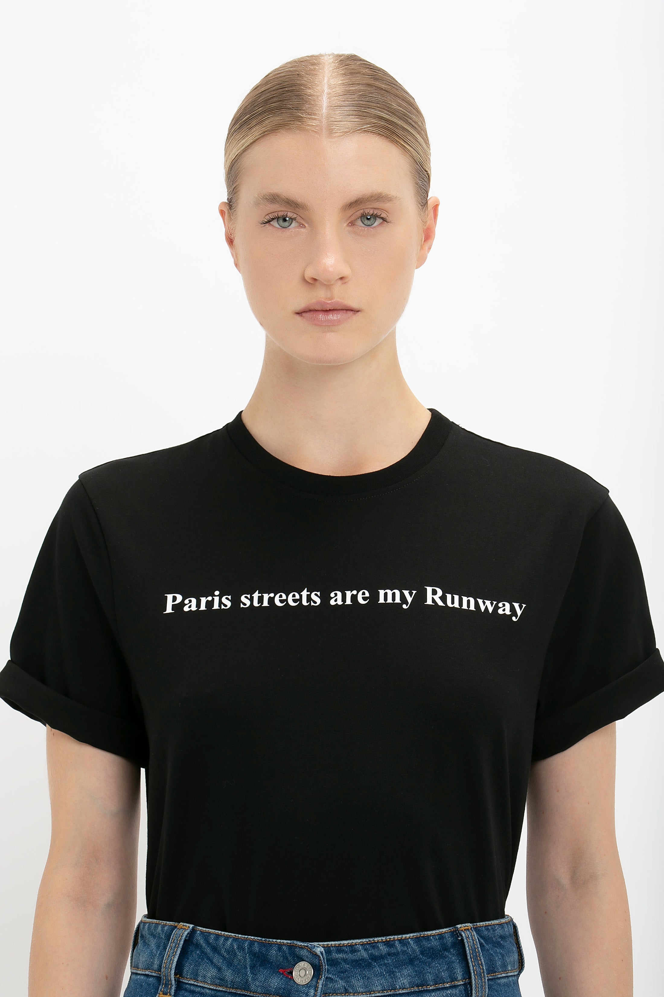 PARIS STREETS ARE MY RUNWAY T-shirt in Black - 4