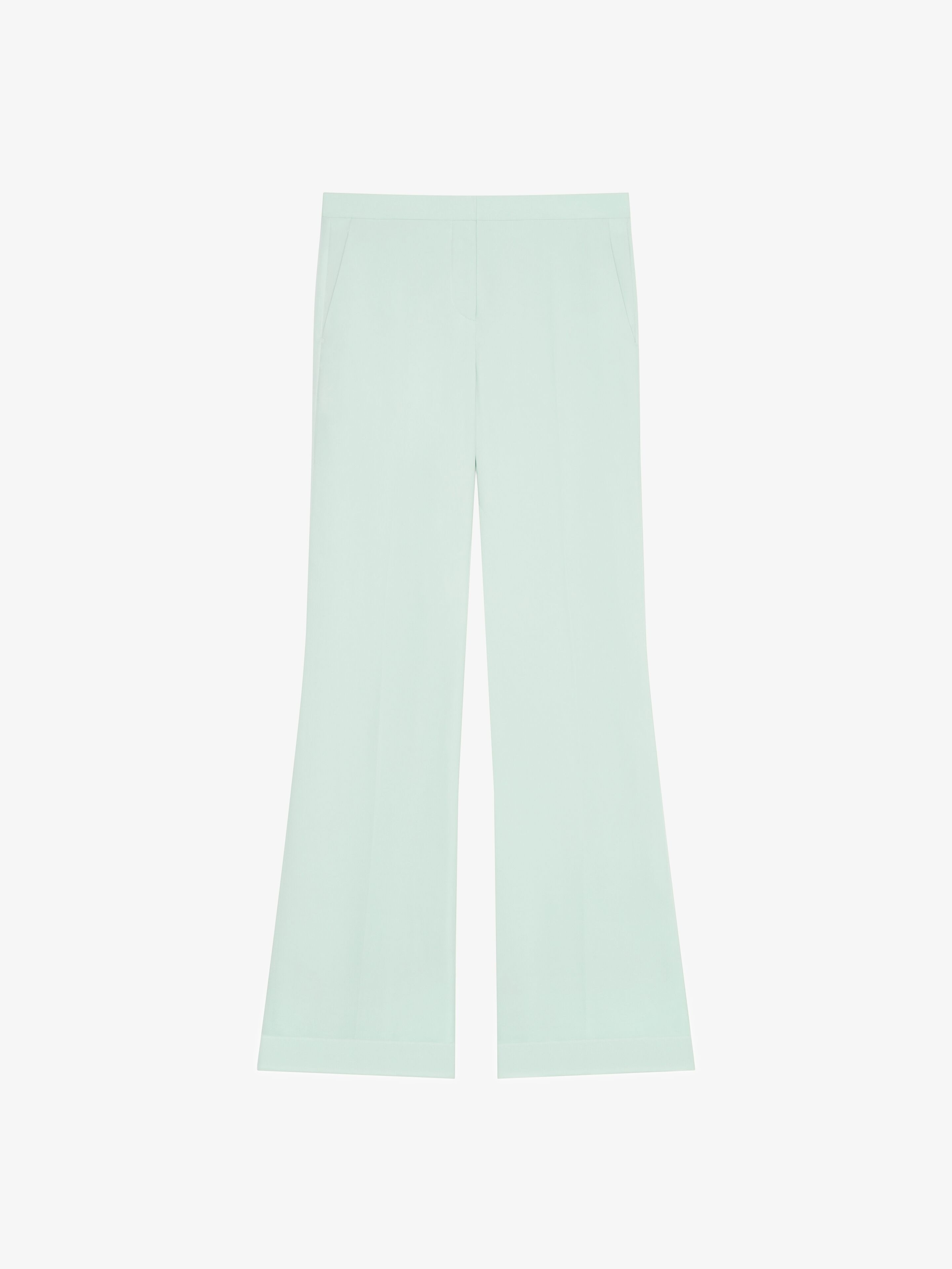 FLARE TAILORED PANTS IN SILK - 1