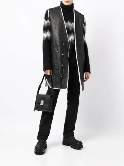 Rick Owens contrasting trim leather gillet outlook