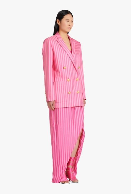 Balmain x Barbie - Striped light pink blazer - 7