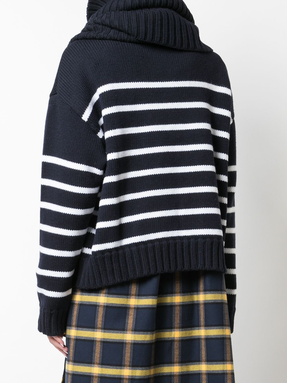 striped pattern scarf jumper - 4