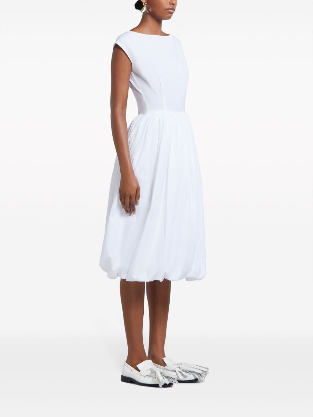 boat-neck cotton midi dress - 3