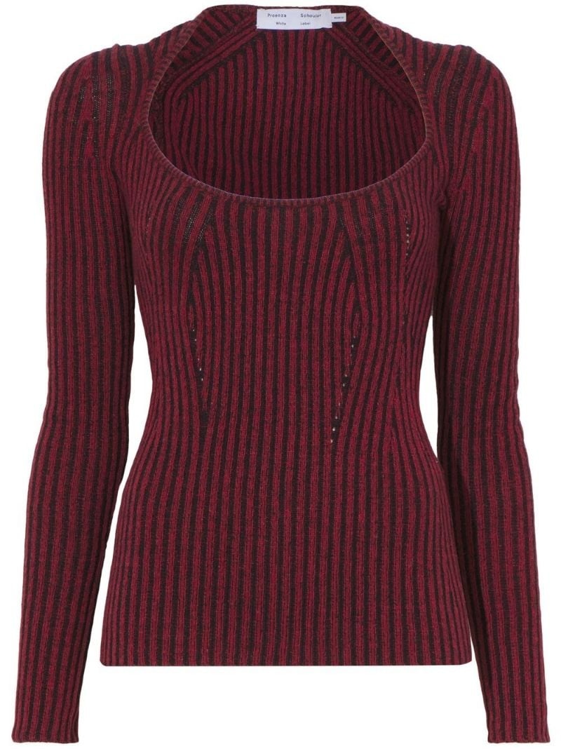 round-neck ribbed-knit jumper - 2