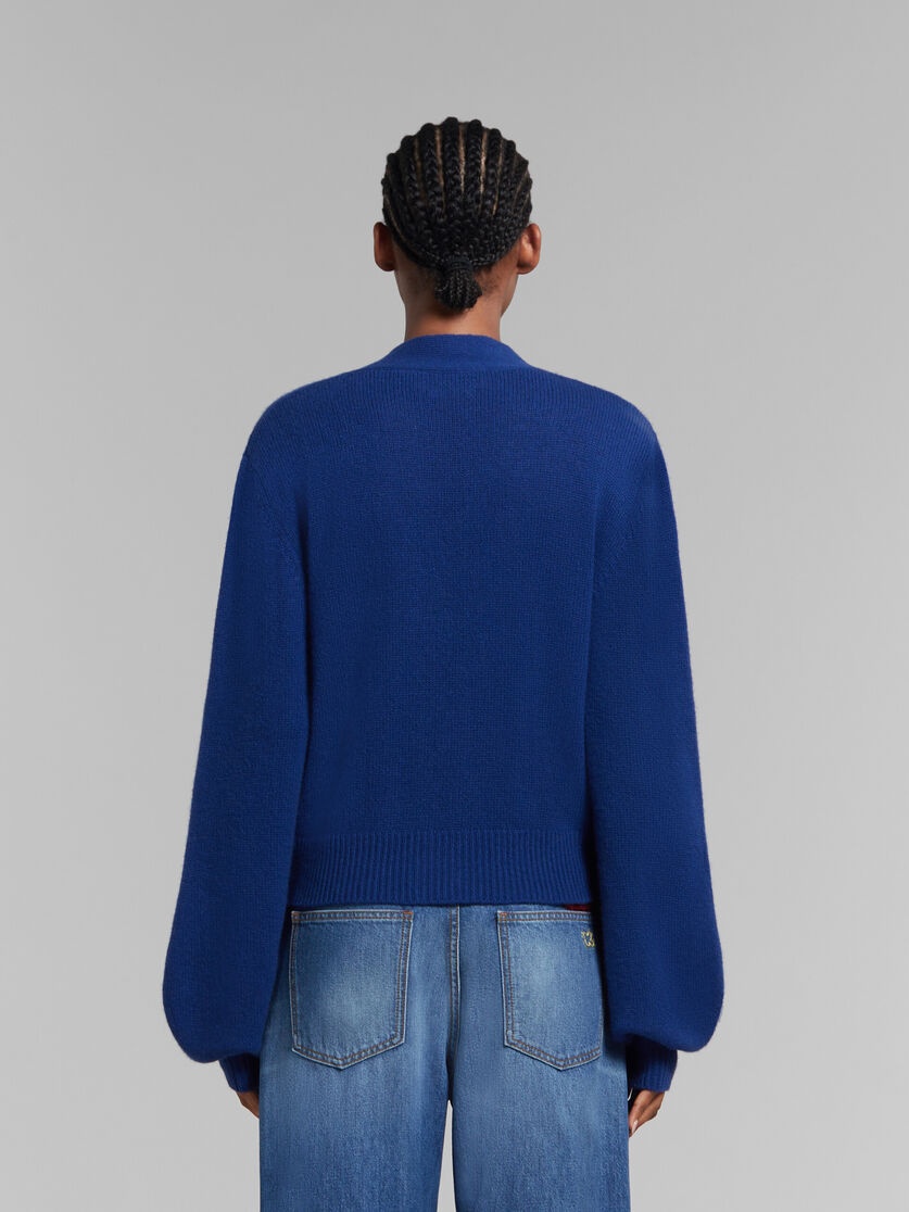 BLUE CASHMERE CARDIGAN WITH MARNI MENDING PATCH - 3