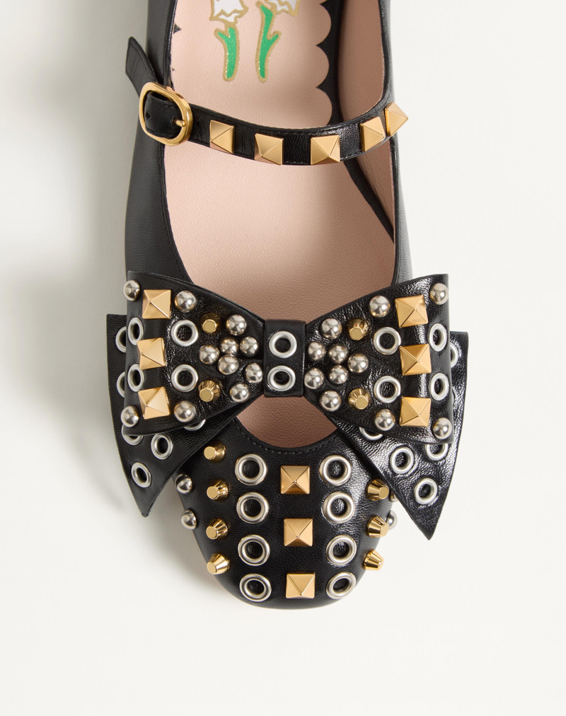 Valentino MARY-JANE BOWOW BALLERINA IN KIDSKIN WITH STUDS outlook