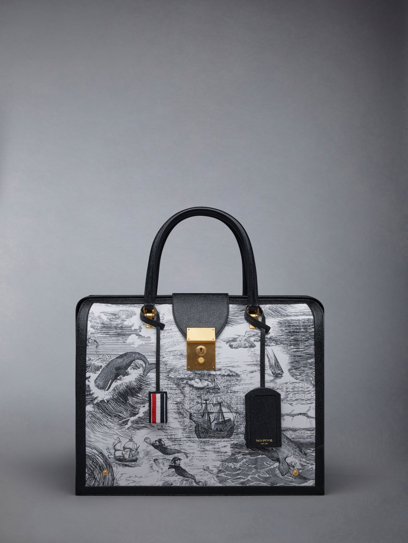 Nautical Toile Canvas Leather Frame Mr. Thom Bag 1
