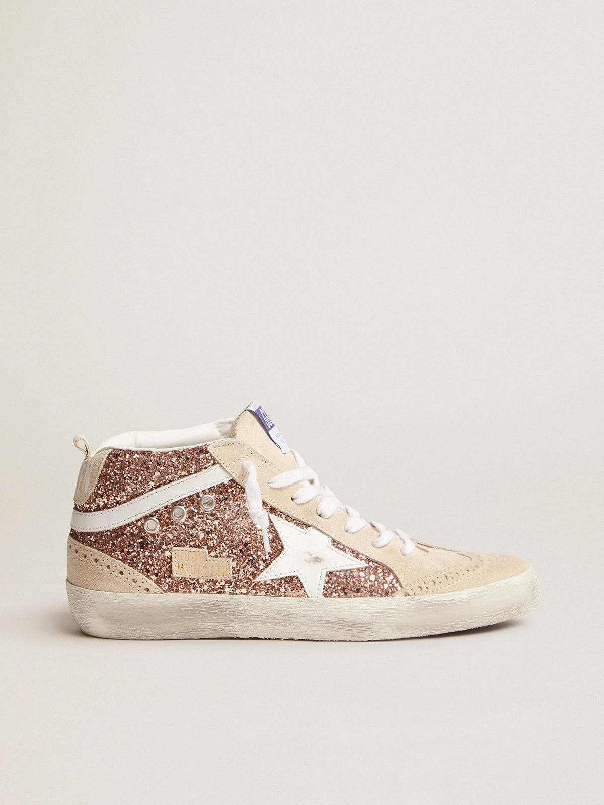 Mid Star sneakers with pink-gold glitter - 1