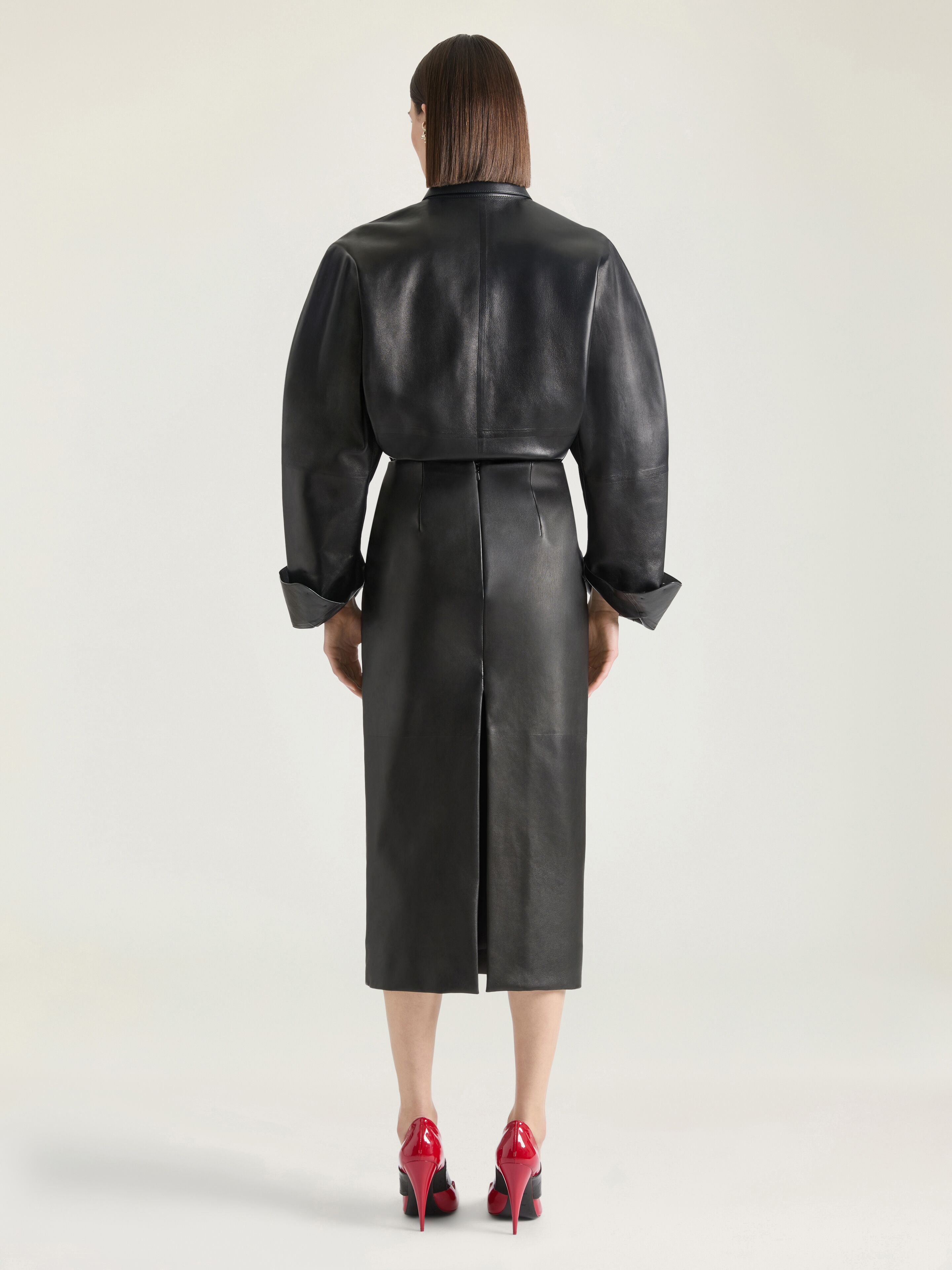 MIDI PENCIL SKIRT IN LEATHER - 3
