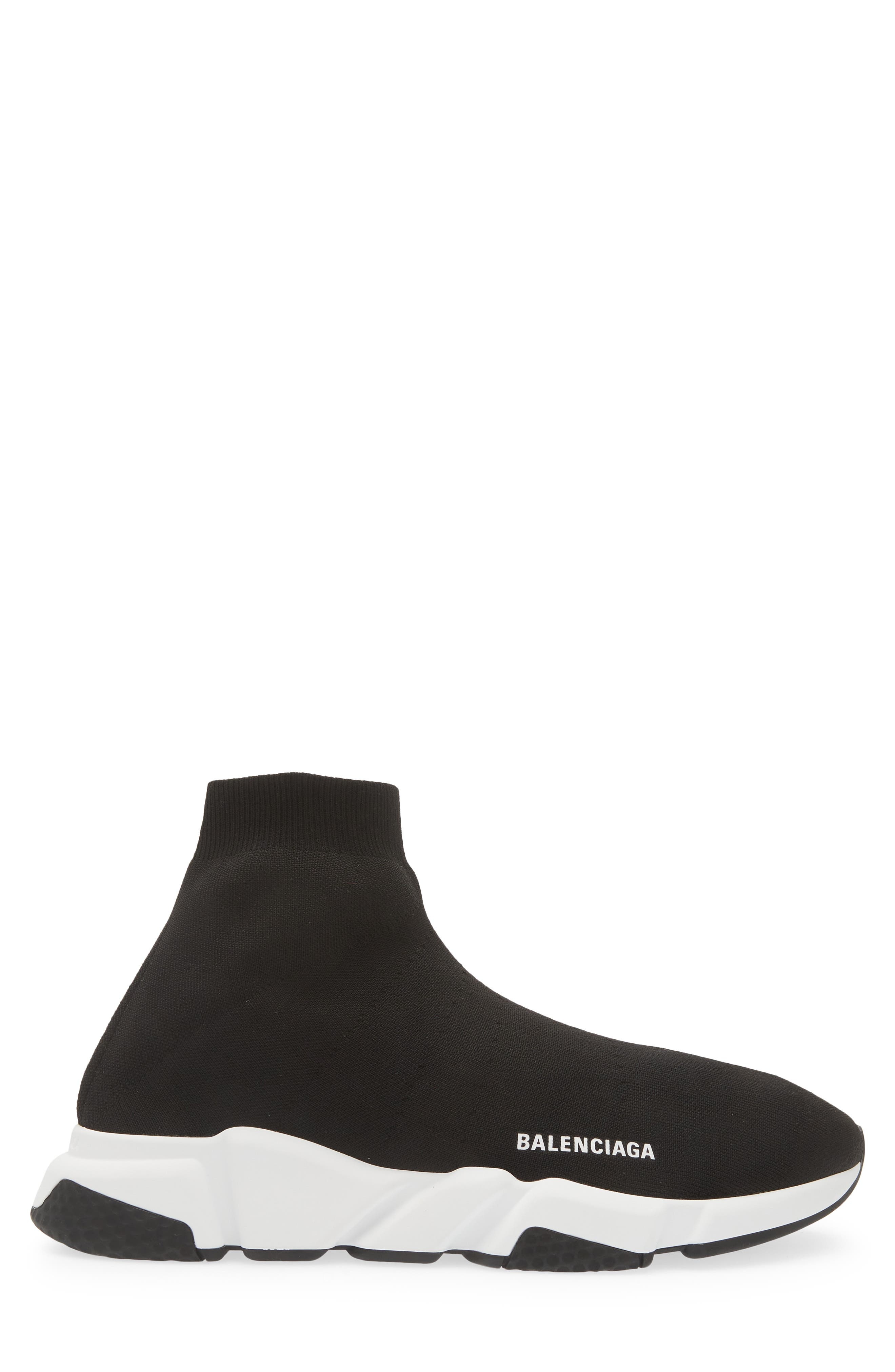 Balenciaga Speed LT Sock Sneaker in Black/White/Black at Nordstrom - 3