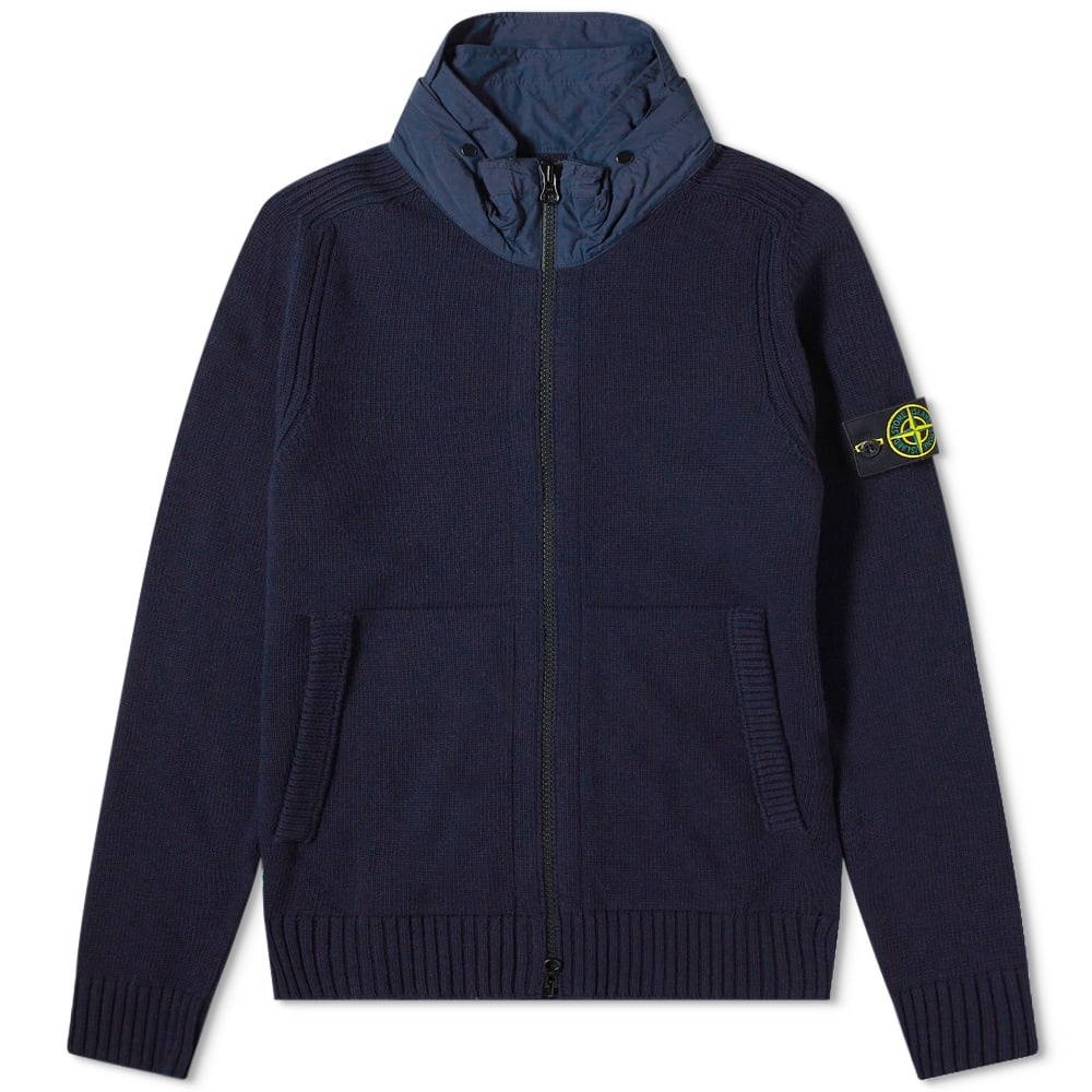 Stone Island Nylon Hood Knitted Jacket - 1