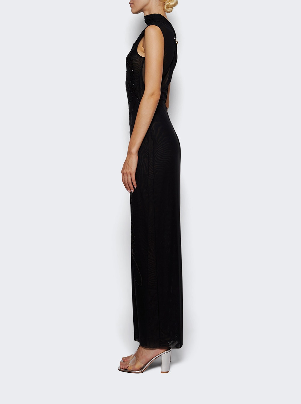Long Sequin Dress Black - 3