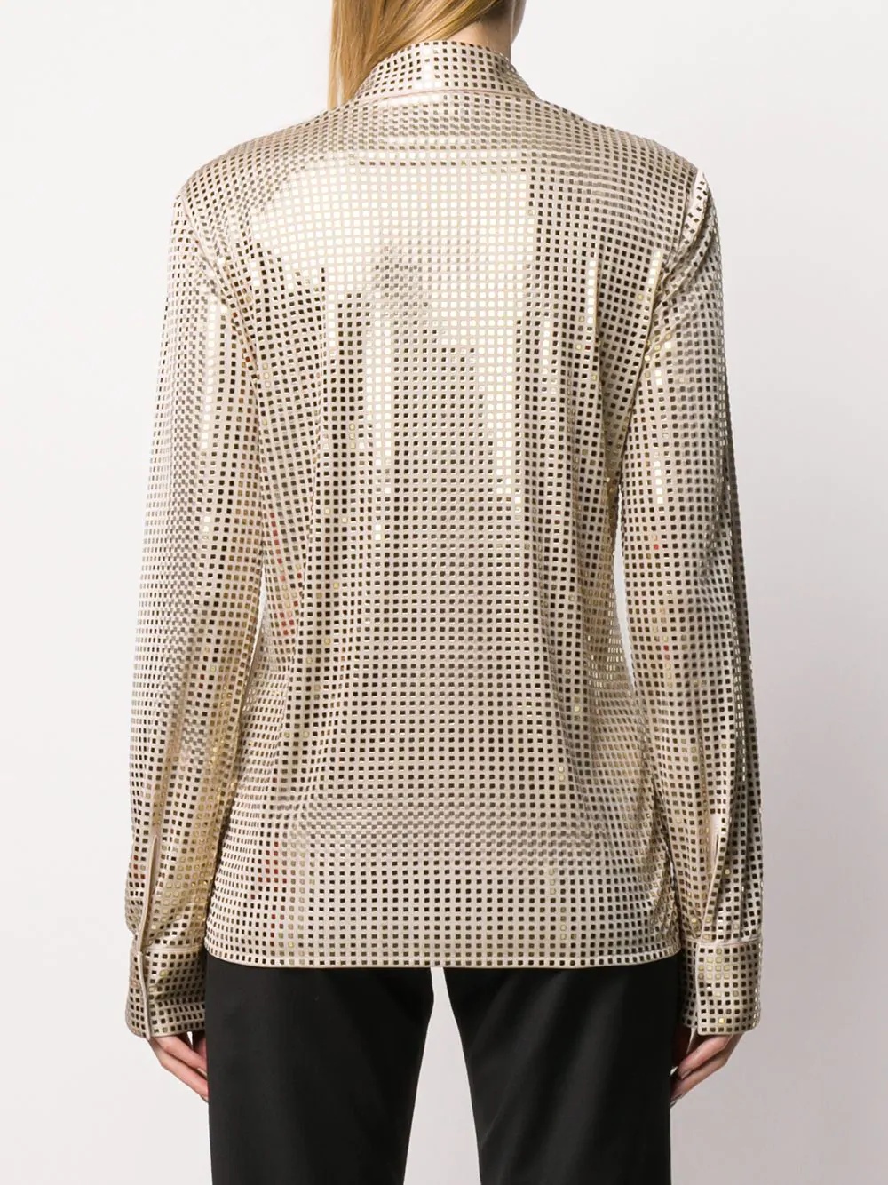 mirror-embellished long-sleeve shirt - 4