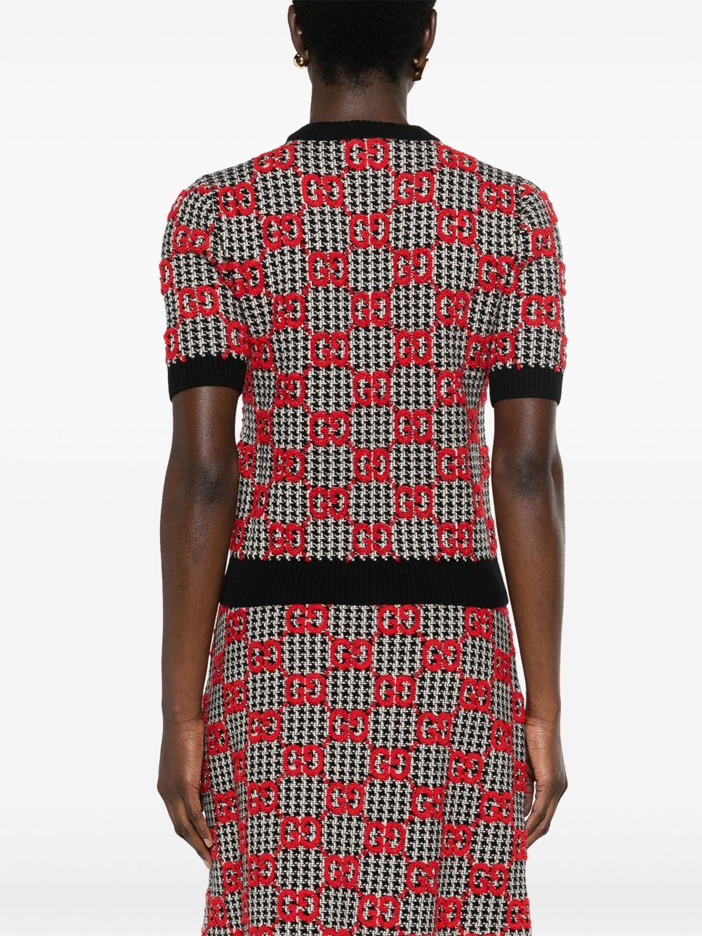 GG-jacquard knitted wool top - 4