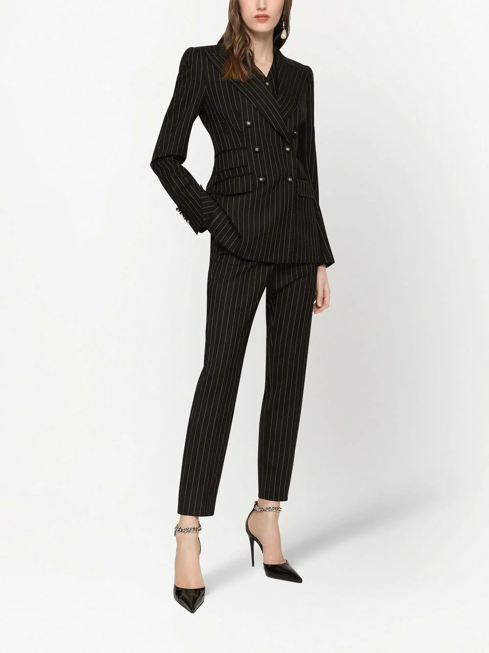 striped double-breasted blazer - 3
