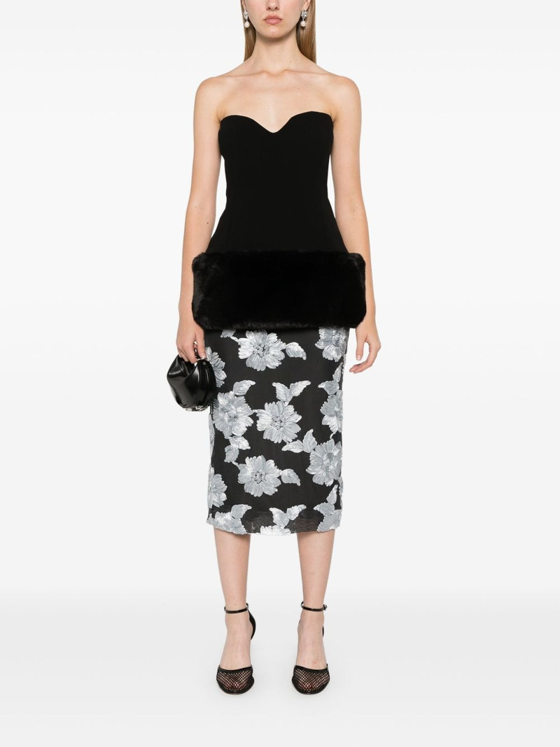 ROTATE floral-mesh pencil skirt outlook