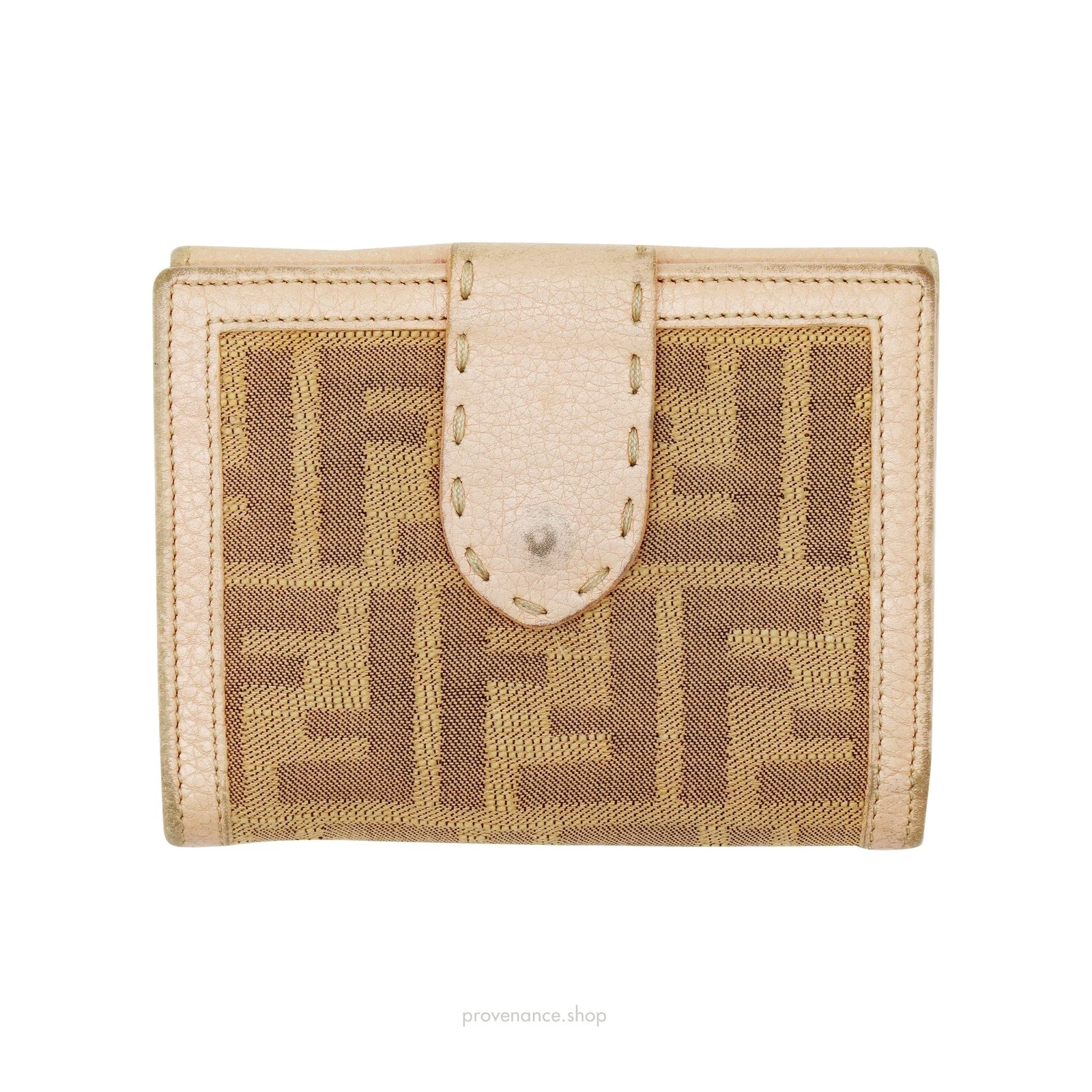 Fendi Compact Trifold Wallet - Pink Zucca FF - 1