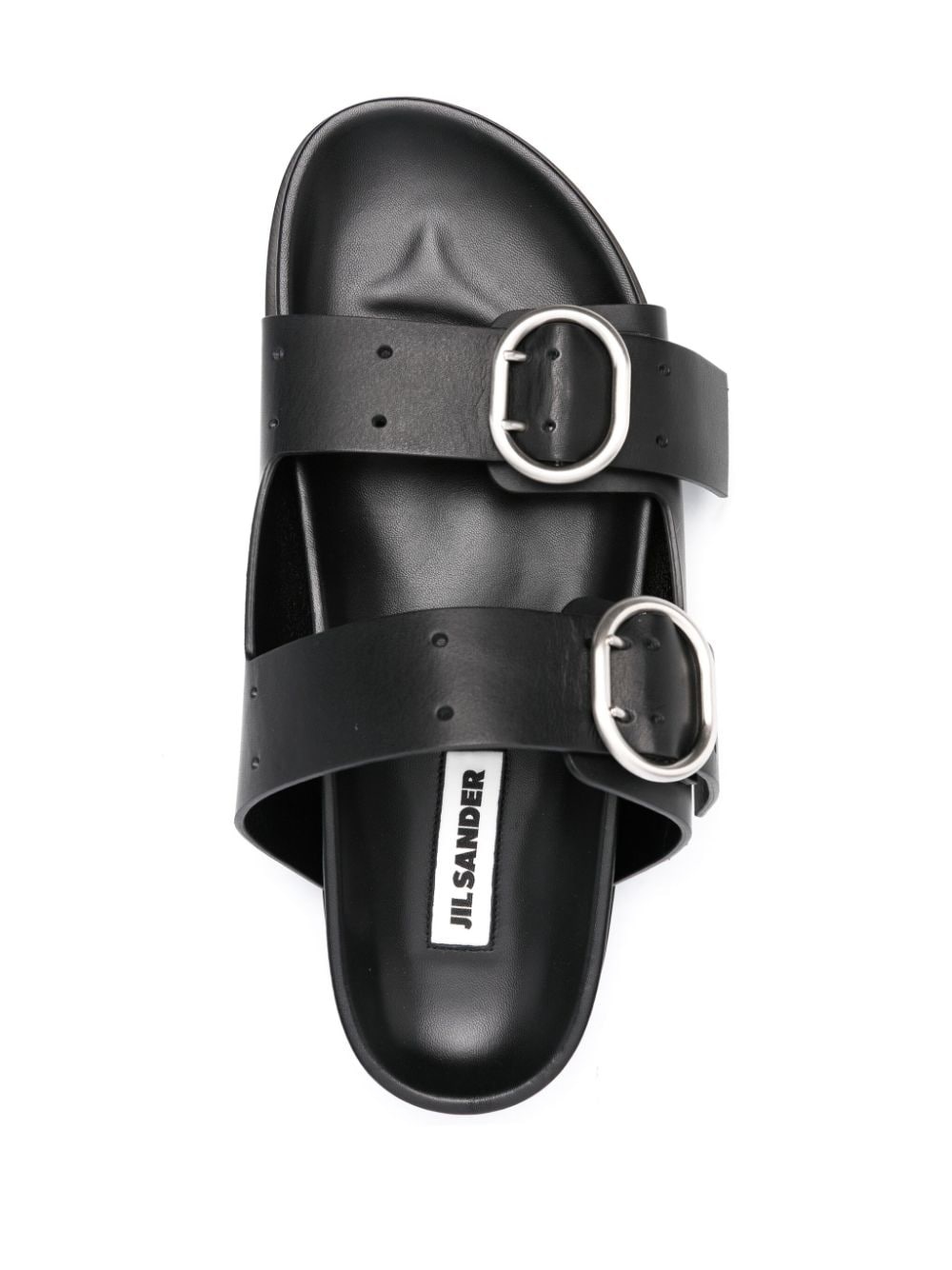 double-buckle leather sandals - 4