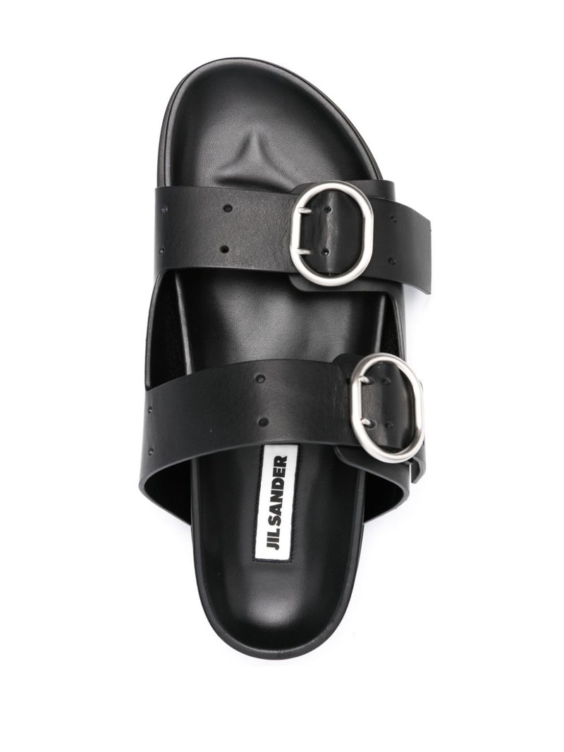 double-buckle leather sandals 4