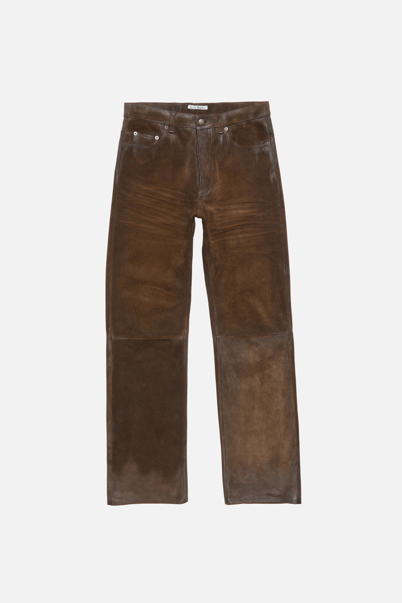 Suede trousers - Coffee brown 1
