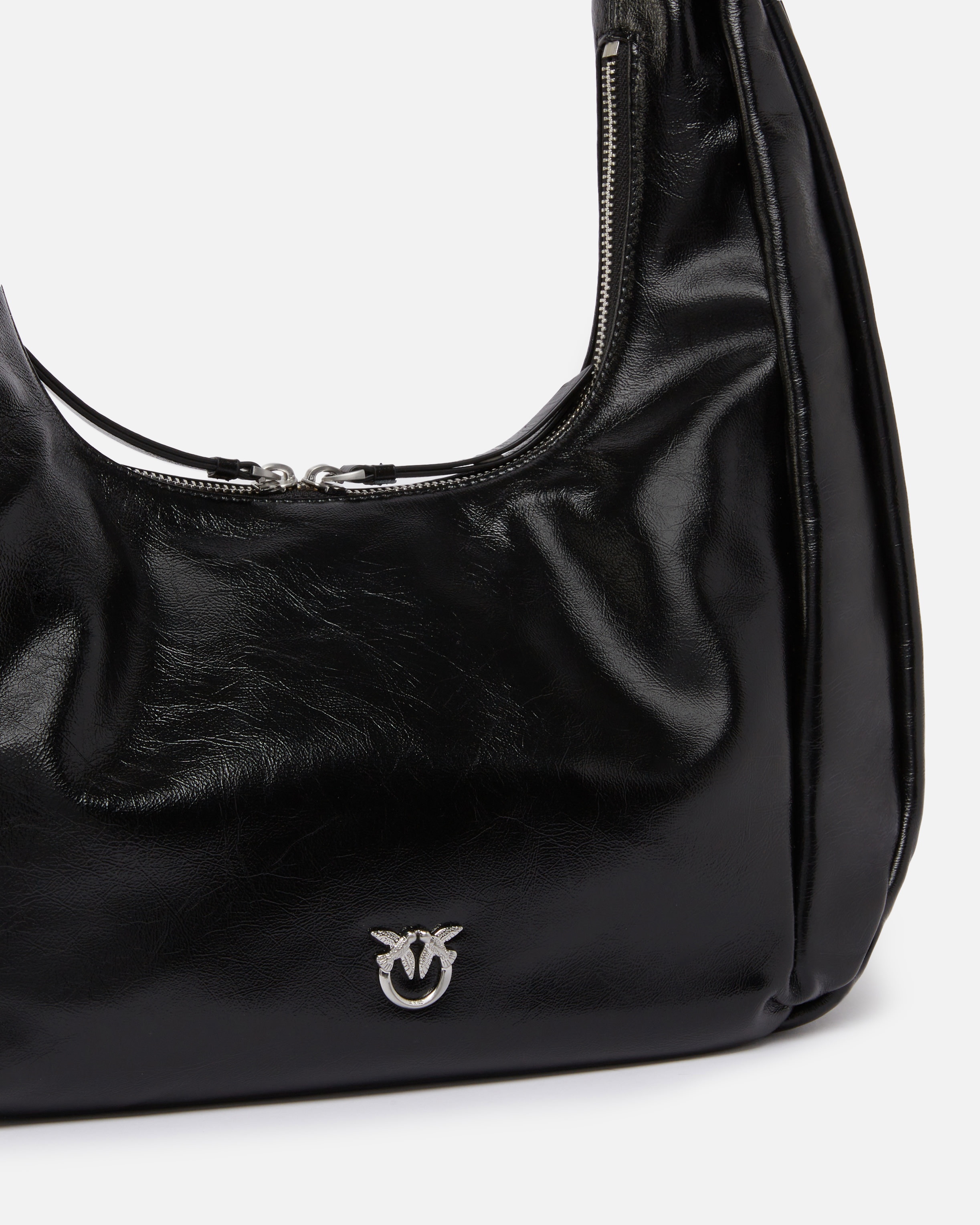 HOBO SLOUCHY LARGE SHOULDER BAG IN SHINY LEATHER - 3